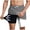Gray, variant on Mens Swim Trunks with Liner 2-in-1 Tropical Elastic Waist Drawstring Shorts for Hawaii Party, Unrestricted Stretch Beach Shorts