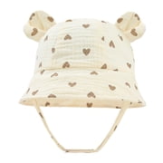 ASEIDFNSA Baby Pattern Bucket Hat with Adjustable Chin Strap for Boys Girls Travel Light Yellow 3-12 Months