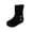 Black, variant on Bilqis Fashion Mid Calf Boots for Girls Double Side Buckle Strap Decor Thin Fleece Lined Suede Upper Ankle Boot Round Toe Flat Sole Footwear School Fall Winter Shoes Beige,10 Little Kids
