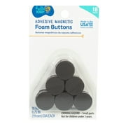 Hello Hobby Black Adhesive Magnetic Foam Buttons, 18-Pack, Boys and Girls, Child, Ages 3+
