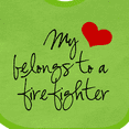 thumbnail image 4 of Inktastic My Heart Belongs Firefighter Girls Baby Bib, 4 of 4