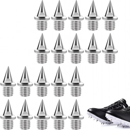 BESTSKY 20 Pieces Cross Country Spikes,1/4inch Track Spikes,Running Spikes and Cross Country,Stainless Steel Replacement Pyramid Spike For Sprint Sports Short Running Shoes and Field Sprint- Silver