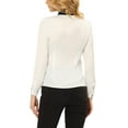 thumbnail image 3 of Allegra K Women's Work Elegant Contrast Tie Collar Shirt Long Sleeves Office Blouse, 3 of 5