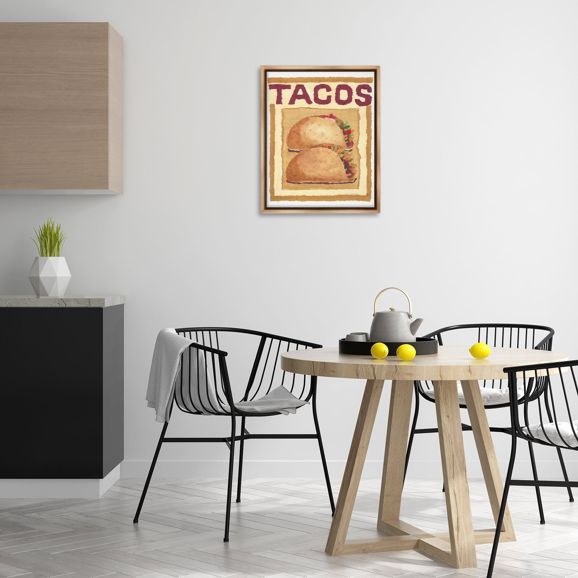 Stupell Industries Traditional Tacos Duo Food & Beverage Painting Brown Floater Framed Art Print Wall Art, 17 x 21