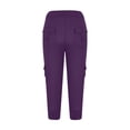thumbnail image 5 of Capri Pants for Women Plus Size Side Pockets Cargo Pants Elastic Drawstring Casual Cropped Pants, 5 of 5