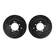 Dynamic Friction Company Rear Brake Rotors-Drilled and Slotted-Black 8002-72048