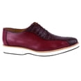thumbnail image 6 of LIBERTYZENO Mens Finest Leather Crocodile Texture Casual Oxford Dress Shoes, Burgundy, 10, 6 of 8