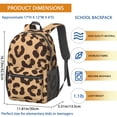 thumbnail image 3 of Brown and Beige Leopard Print 17" School Backpacks for Teens,Waterproof Oxford Fabric,S-Shape Padded Straps for School,Travel,Hiking,Camping, 3 of 6