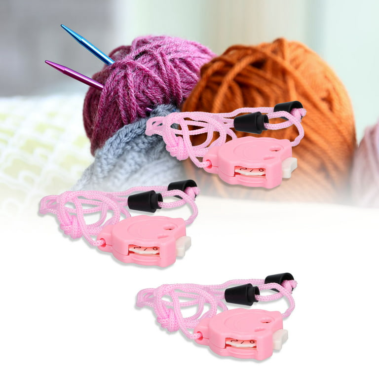 3Pcs Knitting Stitch Counter, Small Portable Mini Improve Knitting  Efficiency Cute Pink Stitch Counters for Household