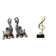 thumbnail image 1 of Escultura Moderna De Resina De Elefante Y Nota Musical, Adorno Artístico Creativo Coleccionable Para Escritorio, Estante, Hogar, Oficina, Mesa, Centro De Mesa, Regalo, 1 of 8