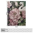 thumbnail image 4 of Pratyus Flowers Leaves Swan Print Flannel Throw Blanket for Bed Sofa Living Room Decor All Seasons, Lightweight Anti-Pilling Wrinkle-Resistant Blanket 40x50in, 4 of 6