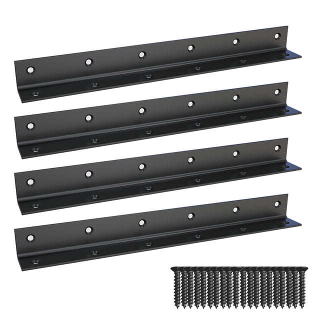 Soporte de esquina Aufuga Heavy Duty de acero inoxidable negro, 20 x 2,5 x 2,5 cm