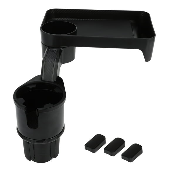 Unique Bargains Cup Holder 6.10"x4.13" Car Center Console Add-On Cup Holder with Table Tray Plastic Black 1 Pc