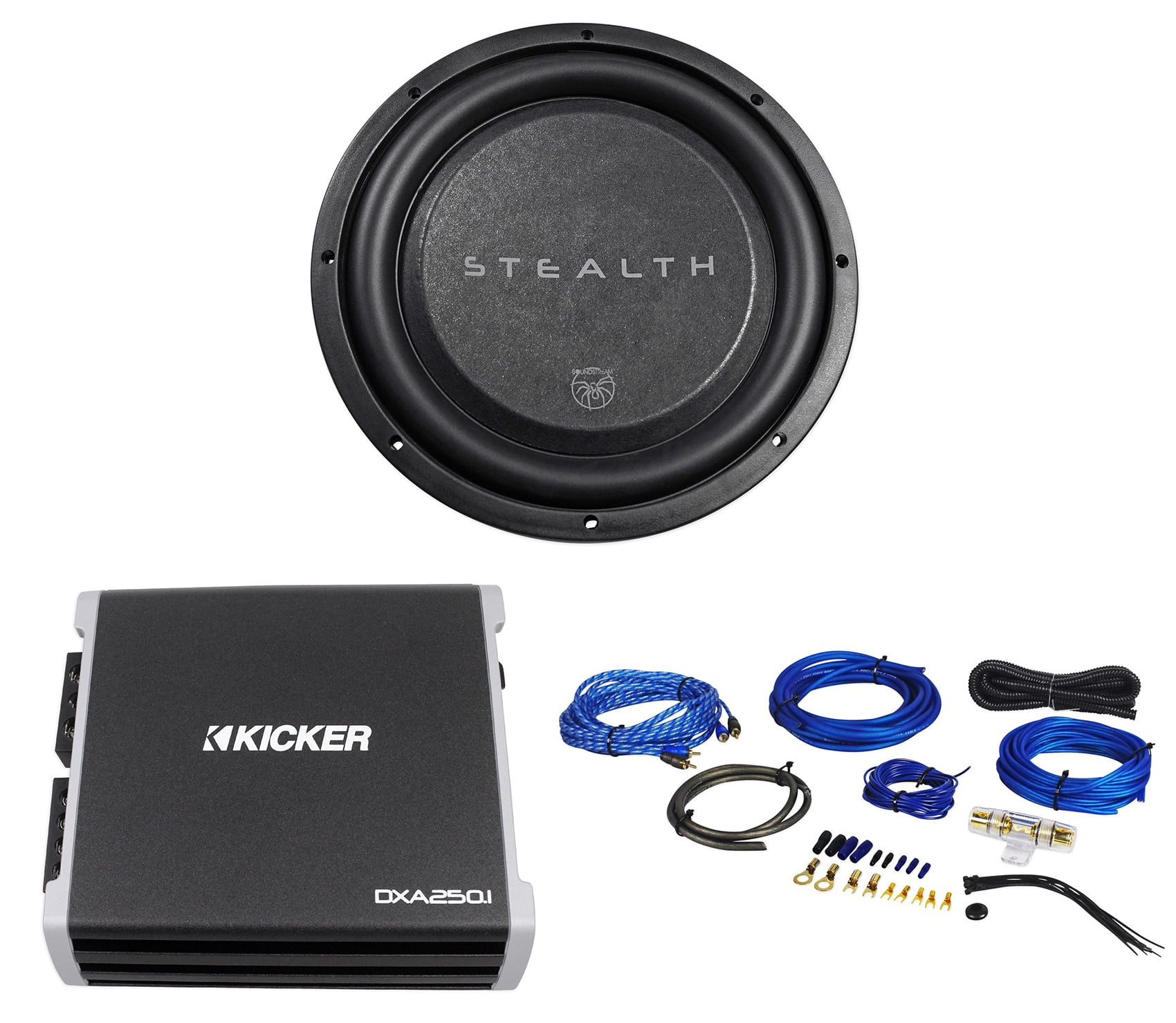 Soundstream STEALTH124 12" 700w Shallow Slim Subwoofer+Kicker