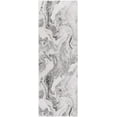 thumbnail image 2 of Hauteloom Dash Hallway, Kitchen Runner Rug - Marble Abstract Swirl Ombre - Contemporary Modern Minimalist Transitional - Light Gray, White, Charcoal, Gray, Silver - 2'7" x 7'7", 2 of 9
