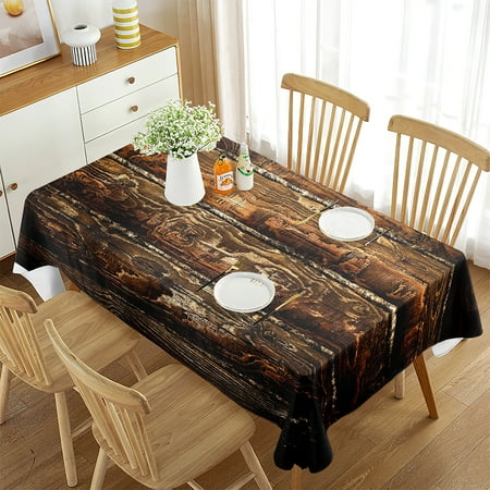 

Tablecloth Wood Texture for Rectangular Tablecloth Brown Board Nature Country Style for Kitchen Dining Room Banquet rations
