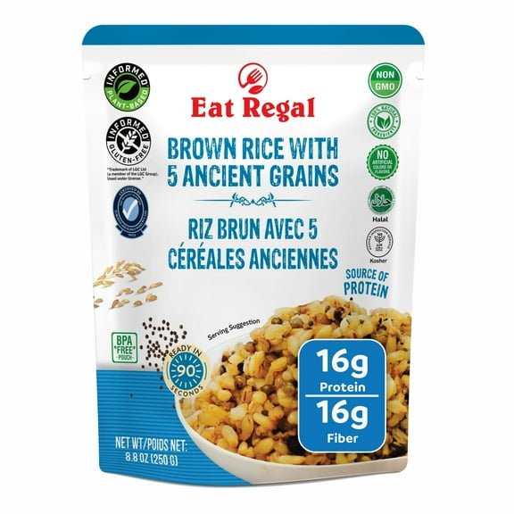 Eat Regal Brown Rice with 5 Ancient Grains Ready to Eat Quick Meal 6 Pack, 8.8 Ounce…