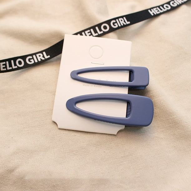 2Pcs Simple Water Drop Shape Frosted Texture Hair Clips Navy Walmart