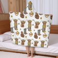thumbnail image 5 of White Highland Cow Flower Barrel Pattern Hooded Bath Towel，50"x30" for Ages 3 To 12 Kids, Quick Dry Lightweight Soft Microfiber Hood Beach Towel Cover Up for Kids, 5 of 7