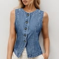 thumbnail image 2 of Zmoon Women's Short Slim Denim Vest, 2 of 5