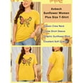 thumbnail image 5 of Anbech Butterfly Sunflower Plus Size T-Shirts for Women Graphic Butterfly Believe Yourself Sunflower Print Oversize Short Sleeves T-Shirt with Round Neck, 5 of 9