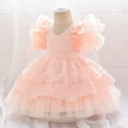 thumbnail image 2 of Robes Fille Robe Formelle Fille Robe Rose Fille Robes pour Fête du Thé pour Filles Robes de Pâques pour Tout-Petites Filles Mode Fille, 2 of 7