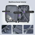 thumbnail image 5 of Oufan Hardshell Luggage Sets 3 Pieces with TSA Lock, Lightweight Luggage Travel Set with Spinner, 24IN+Handbag+Cosmetic Case, Green, 5 of 6
