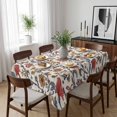 thumbnail image 6 of Orange Red Leaf Table Cloth Waterproof Tablecloths, Vintage Farmhouse Boho Pastoral Tribal Tablecloth Dining Table Cover for Kitchen Party Tabletop Outdoor, Rectangle Tablecloth 52x70 Inch, 6 of 9