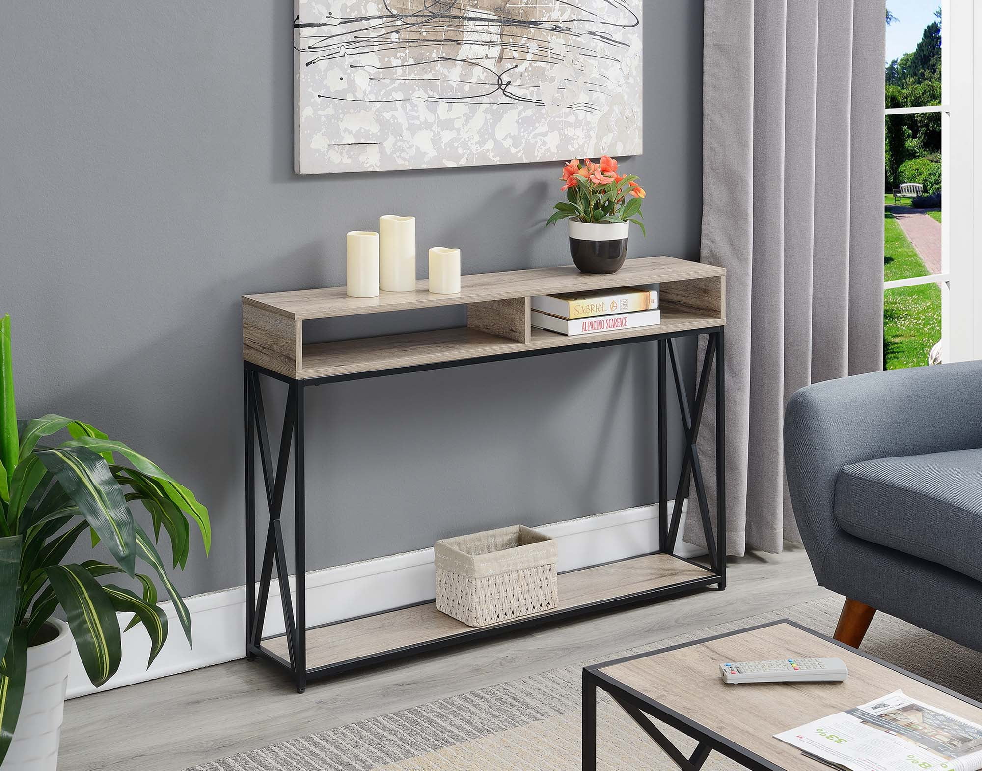 Convenience Concepts Tucson Deluxe 2 Tier Console Table, Multiple Colors