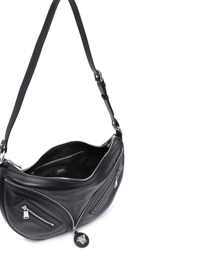 【 VERSACE 】 Repeat Mini Black Hobo Bag 10098191A058781B00P Versace Repeat Mini Black Hobo Bag - Walmart.com