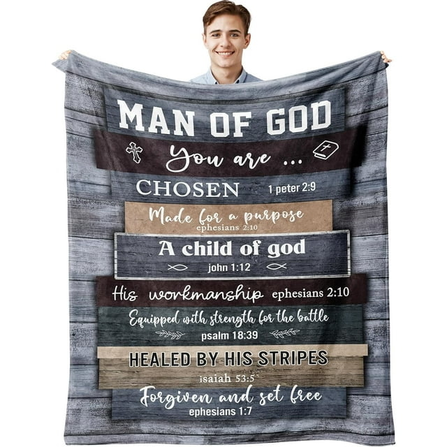 LHSHID Christian Gifts for Men Christian Gift Blanket Religious Gifts for Men Bible Gifts Catholic Gifts Spiritual Gifts Inspirational Gifts Encouragement Birthday Gifts for Men of God 30x40in