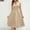 Khaki women's summer midi dress a1, variant on Uscallm Women's Summer Casual V Neck Short Sleeve Midi Dresses Flowy A-Line Zip Boho Beach Vacation Solid Maxi Sundresses, Blue M