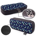 thumbnail image 4 of Picia Astronaut Dinosaur Pattern Large Capacity PU Leather Pencil Case Organizer Pen Marker Holder Double Zipper Storage Bag Big Pencil Pouch for College Office, 4 of 6
