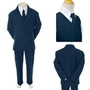 Baby Toddler Kid Teen Boy Wedding Formal Party Navy Blue 5pc Tuxedo Suit sz S-20