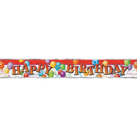 12ft Foil Balloons Birthday Banner - Walmart.com