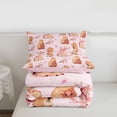 thumbnail image 5 of Erosebridal Cartoon Capybara Twin Comforter Sets For Kids,Pink Cherry Blossom Bedding Set For Cute Animals Lover ,Reversible Pink 2-Piece, 5 of 7