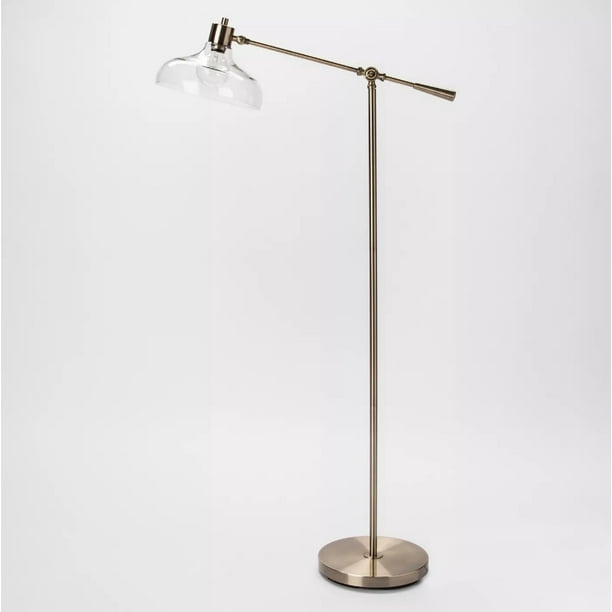 Crosby Glass Shade Floor Lamp Brass Threshold Com Crosby Glass Shade Floor Lamp Brass, Threshold Washed Wood Floor Lamp