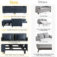 thumbnail image 6 of YODOLLA 71" Sleeper Sofa Bed & 3-in-1 Futon Pull Out Couch for Living Room & Bedroom, Convertible Loveseat in Navy Blue, 6 of 7
