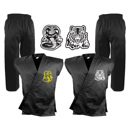 Sleeveless Karate Uniform Cobra Tiger Martial Arts Taekwondo Karate Gi Set (Tiger, 00)