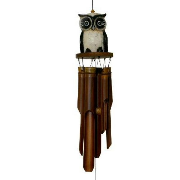 Oscar Owl Tan Bamboo Windchime