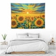 thumbnail image 3 of ONETECH  Sunflower Field Tapestries Sunset Golden Yellow Flowers Floral Wall Hanging Backdrop for Living Dining Room College Dorm, 3 of 7