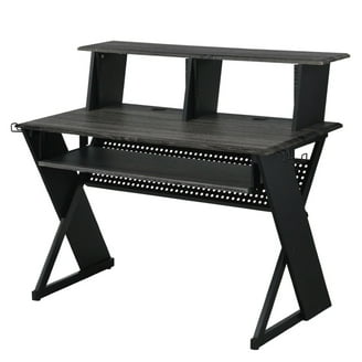 アクメACME Furniture TABLE / BLACK Acme Furniture Annette Black Music Studio Desk with Keyboard Tray