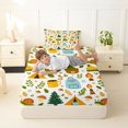 thumbnail image 4 of Manfei Lovely Bear Twin Sheets,Cute Camping Print Bedding,White,3 Pieces,1 Fitted Sheet and 1 Pillowcase, 4 of 6