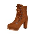thumbnail image 2 of OKBOP Women's High-Heels Mid Calf Boots-Walking Shoes Women Christmas Fashion Warm Thigh High Winter Bear Paws Adult Womens Boots Womens Boots Clearance, 2 of 7