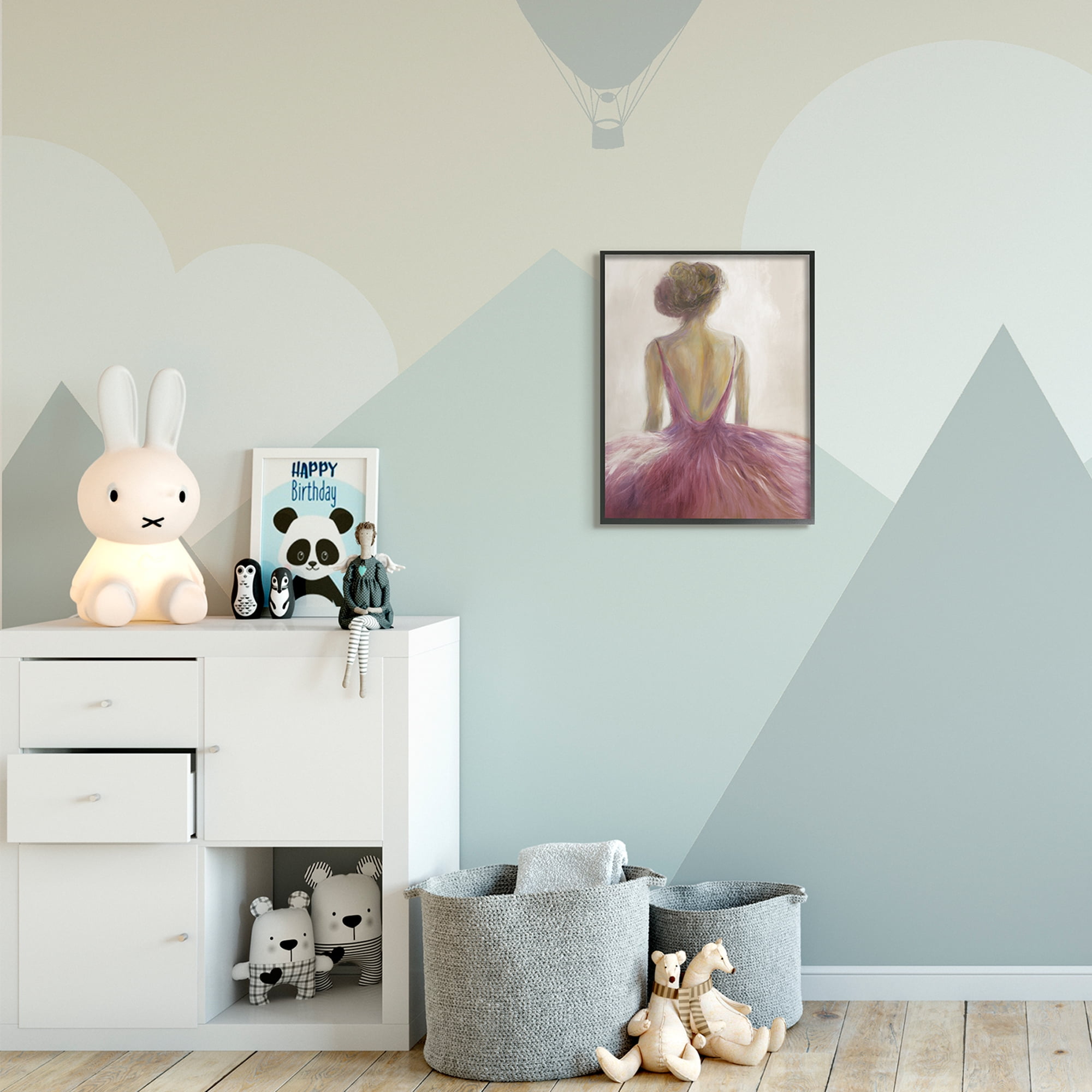 Stupell Industries Abstract Pink Ballerina Tutu Female Dancer Beauty & Fashion Painting Black Framed Art Print Wall Art, 16 x 20