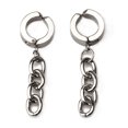 thumbnail image 1 of Chain Dangle Earrings Fashion Titanium Steel Cool Hoop Earrings Punk Ear Cuff, 1 of 10