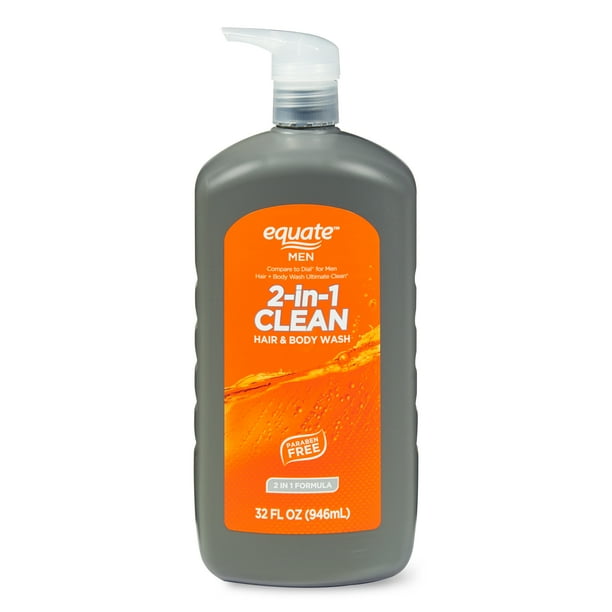 Equate Men 2In1 Clean Hair & Body Wash, 32 fl oz