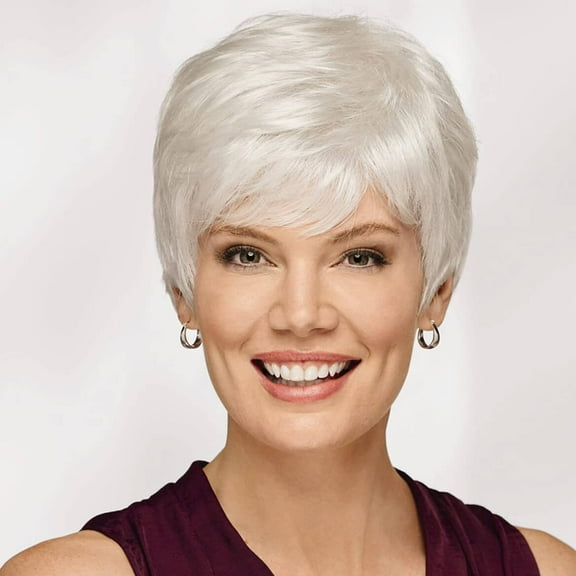 Casey WhisperLite Wig by Paula Young - Short, Ultra-Chic Pixie Wig with Neat, Straight Layers / Multi-tonal Shades of Blonde, Silver, Brown, and Red