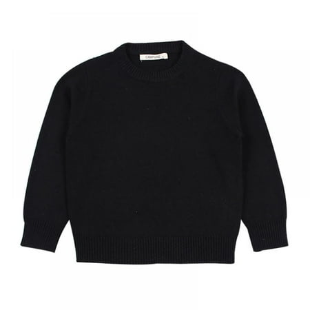 

Promotion!Unisex Kids Solid Cotton Thin Pullover Sweater Toddler Baby Crewneck Long Sleeve Tops Sweater