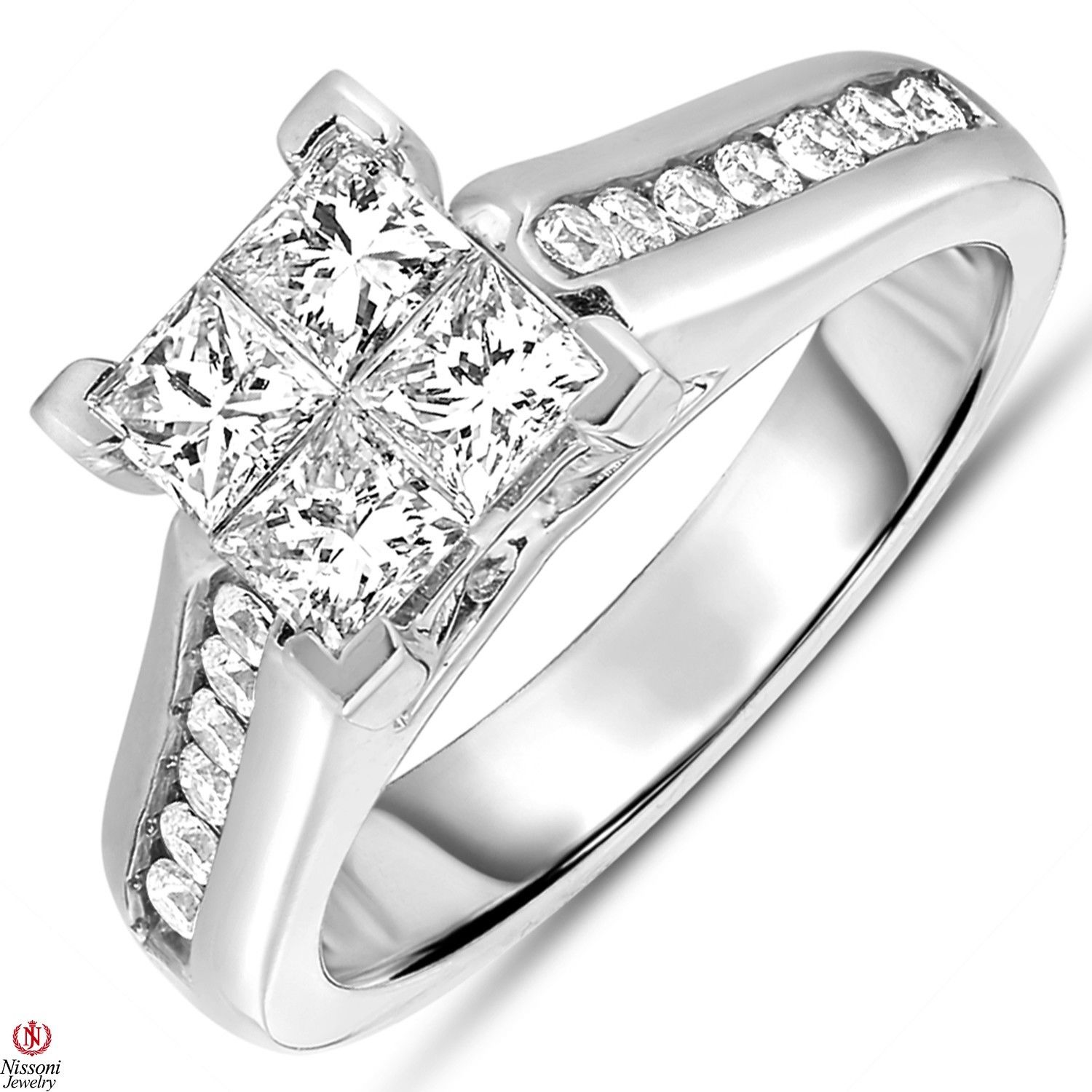 four stone princess cut diamond ring